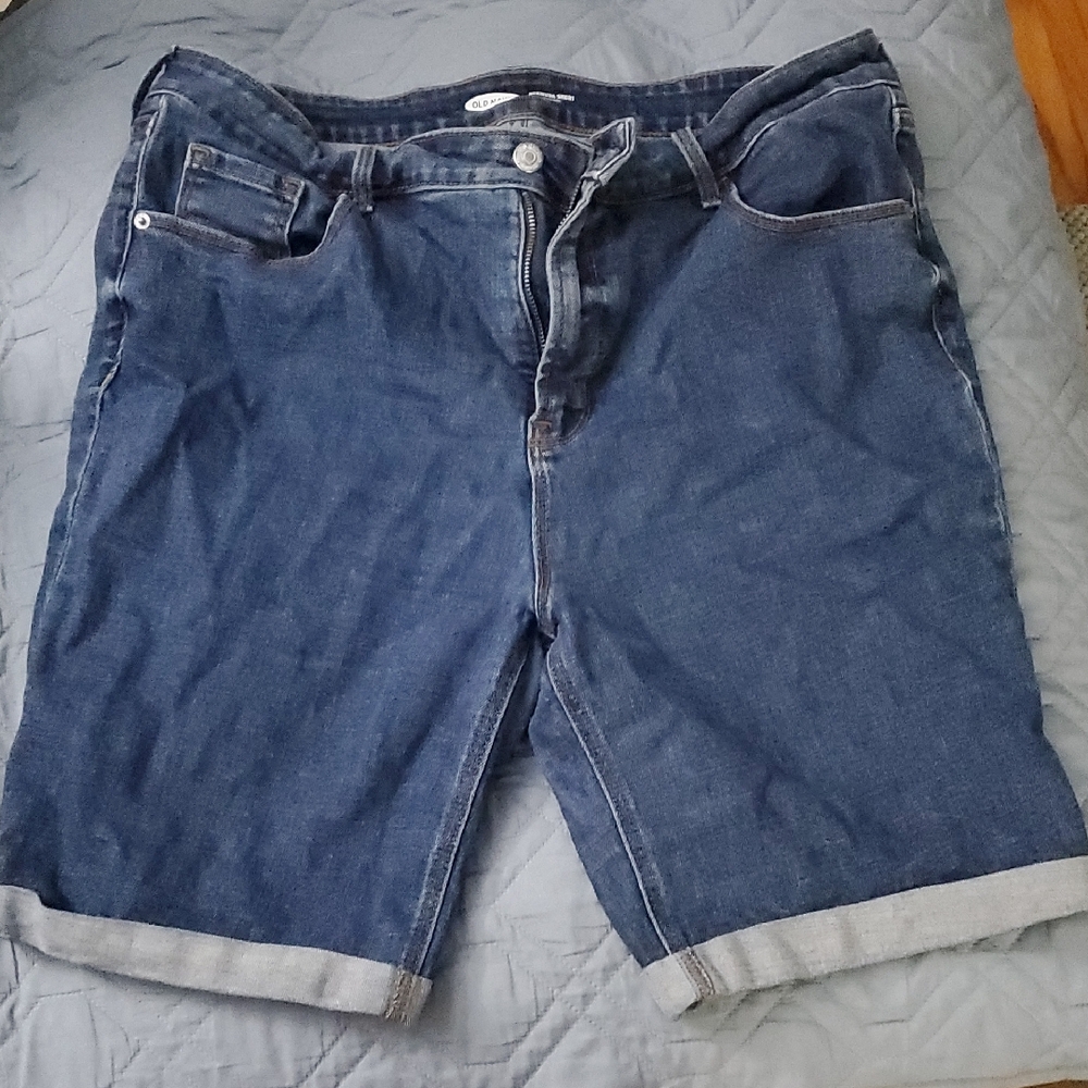 Old Navy High Rise Denim Bermuda Shorts